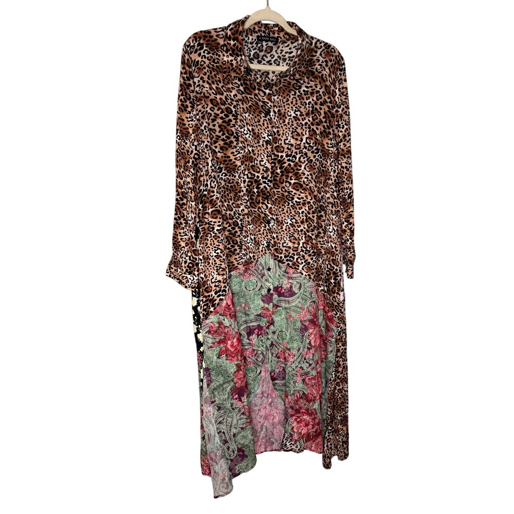 A Rare Bird colorful animal‎ print patchwork maxi dress